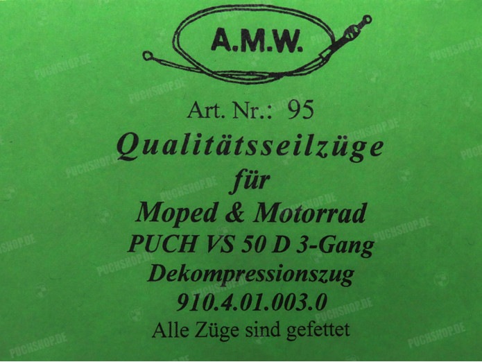 Bowdenzug Puch VS50 D 3-Gang Dekompressorzug A.M.W. 